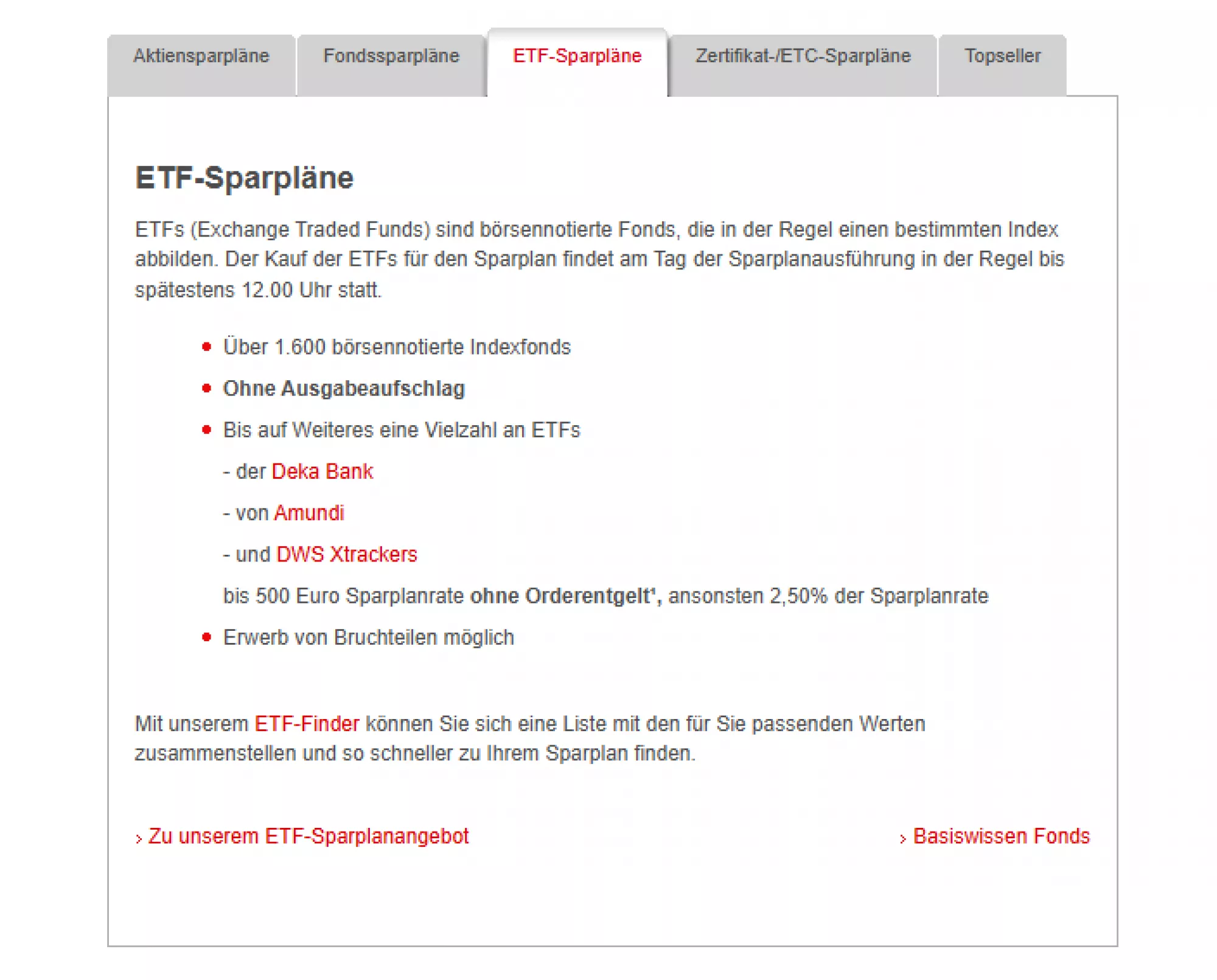 Aktien und ETF Sparpläne des S Brokers