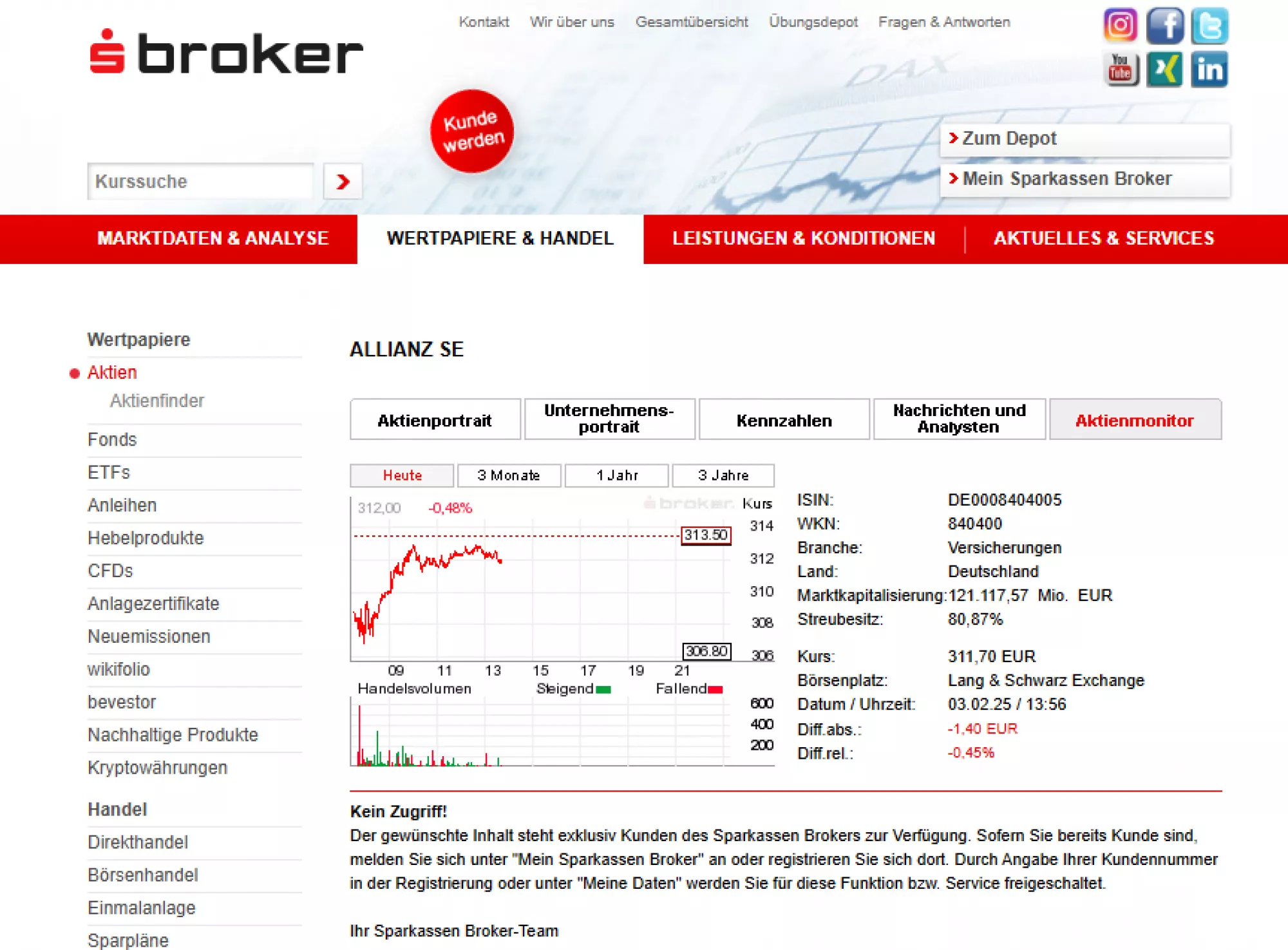 Tools und Analysen des S Brokers