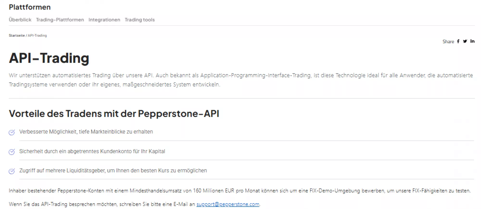 API Trading Pepperstone