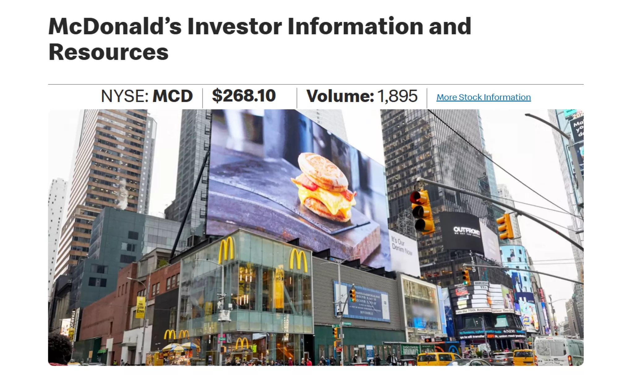Mc Donalds Aktie Website