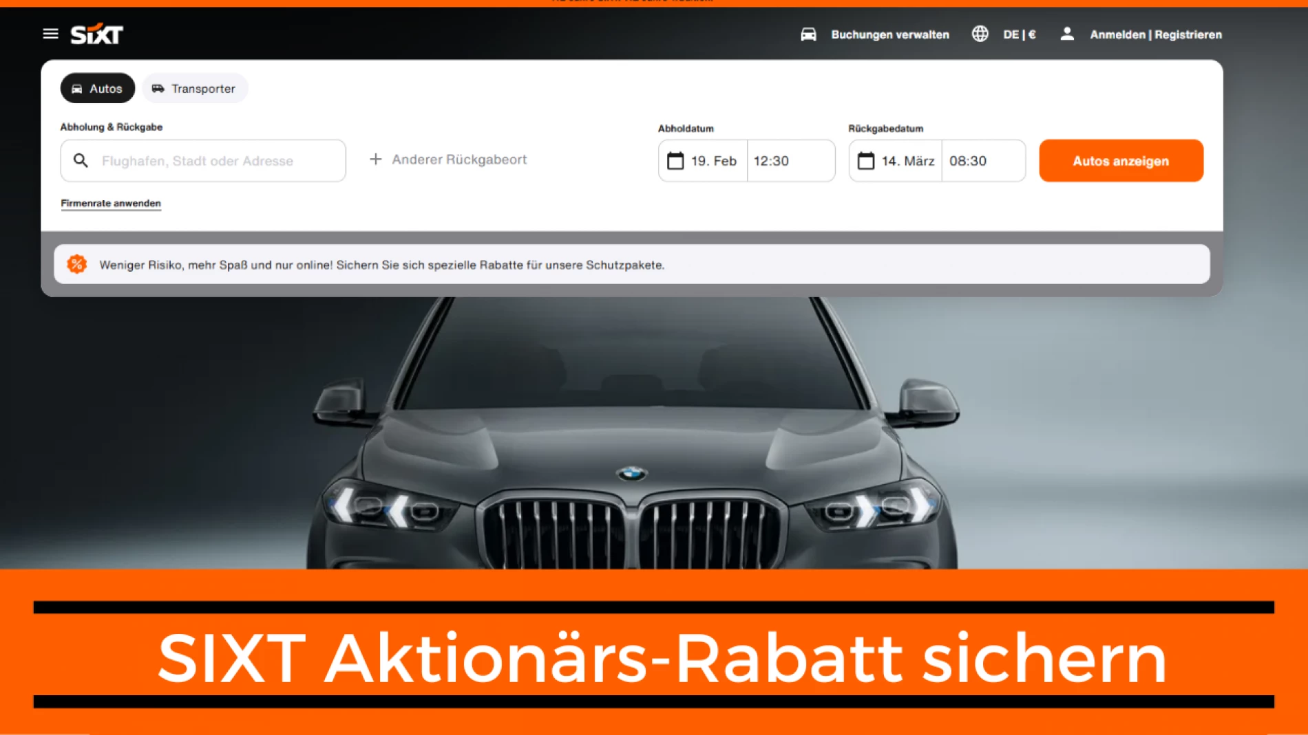 Sixt Aktionärs Rabatt